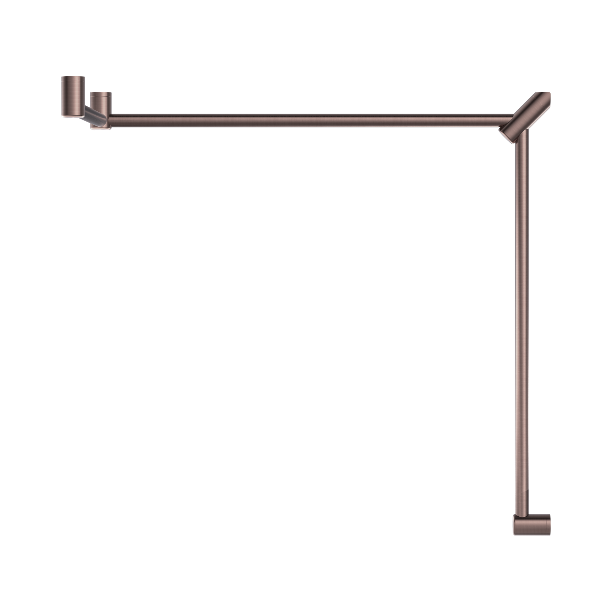 Nero Mecca Care 32mm DDA Accessible Toilet Grab Rail Set 90 Degree Continuous 600X1065X1025mm, Brushed Bronze