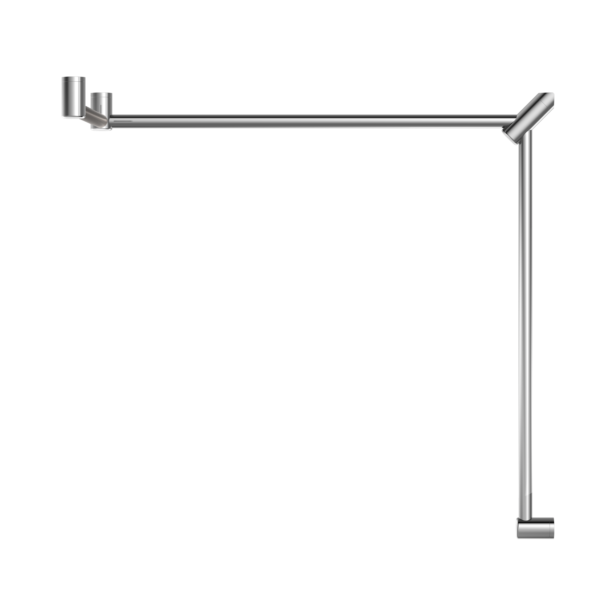 Nero Mecca Care 32mm DDA Accessible Toilet Grab Rail Set 90 Degree Continuous 600X1065X1025mm, Chrome