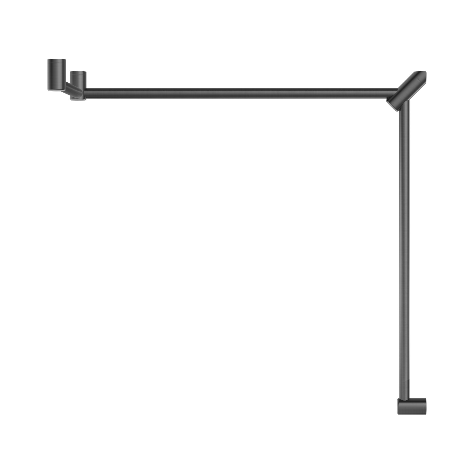 Nero Mecca Care 32mm DDA Accessible Toilet Grab Rail Set 90 Degree Continuous 600X1065X1025mm, Gun Metal