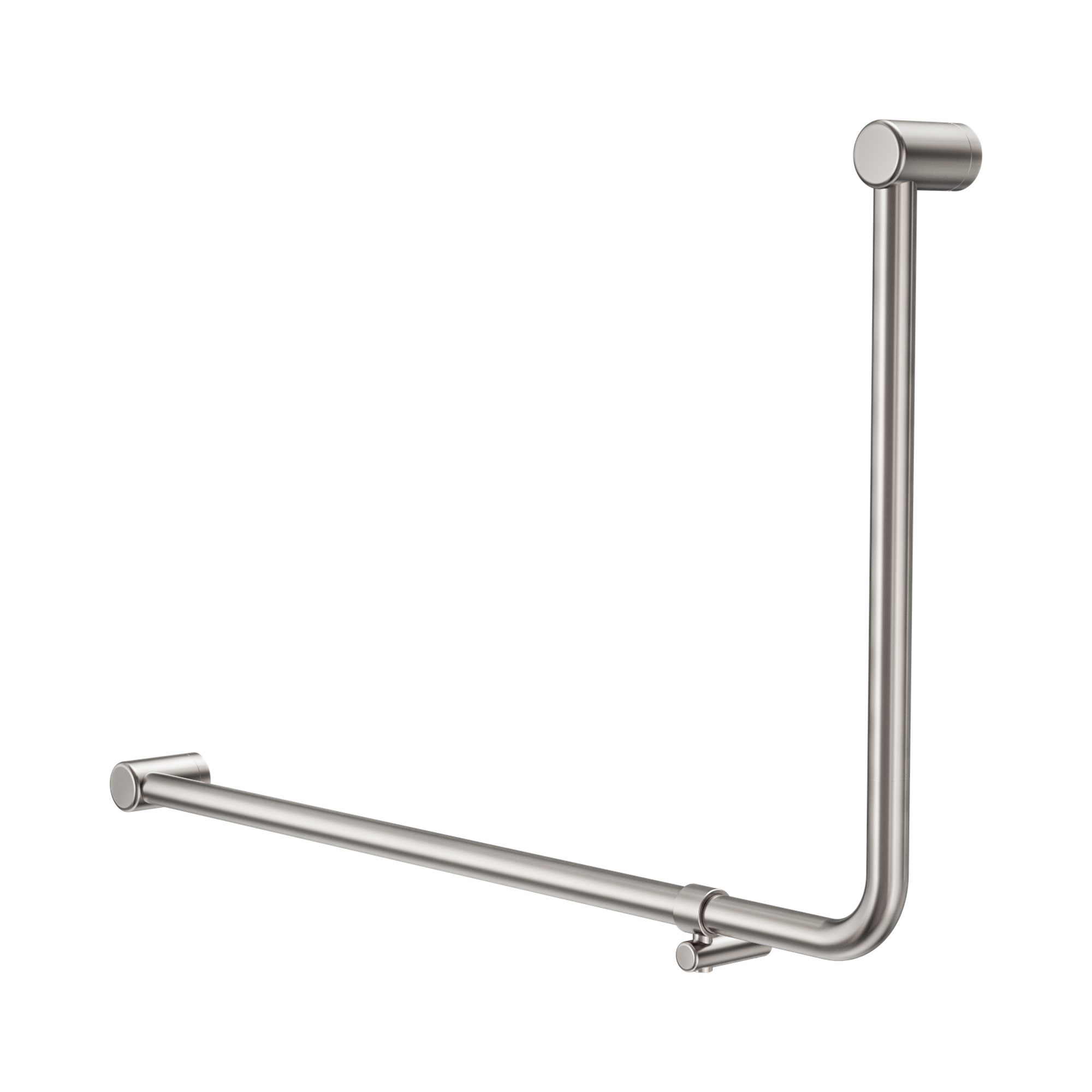 Nero Mecca Care 32mm DDA Accessible Toilet 90 Degree Bent Tube Grab Rail 600X1000mm, Brushed Nickel