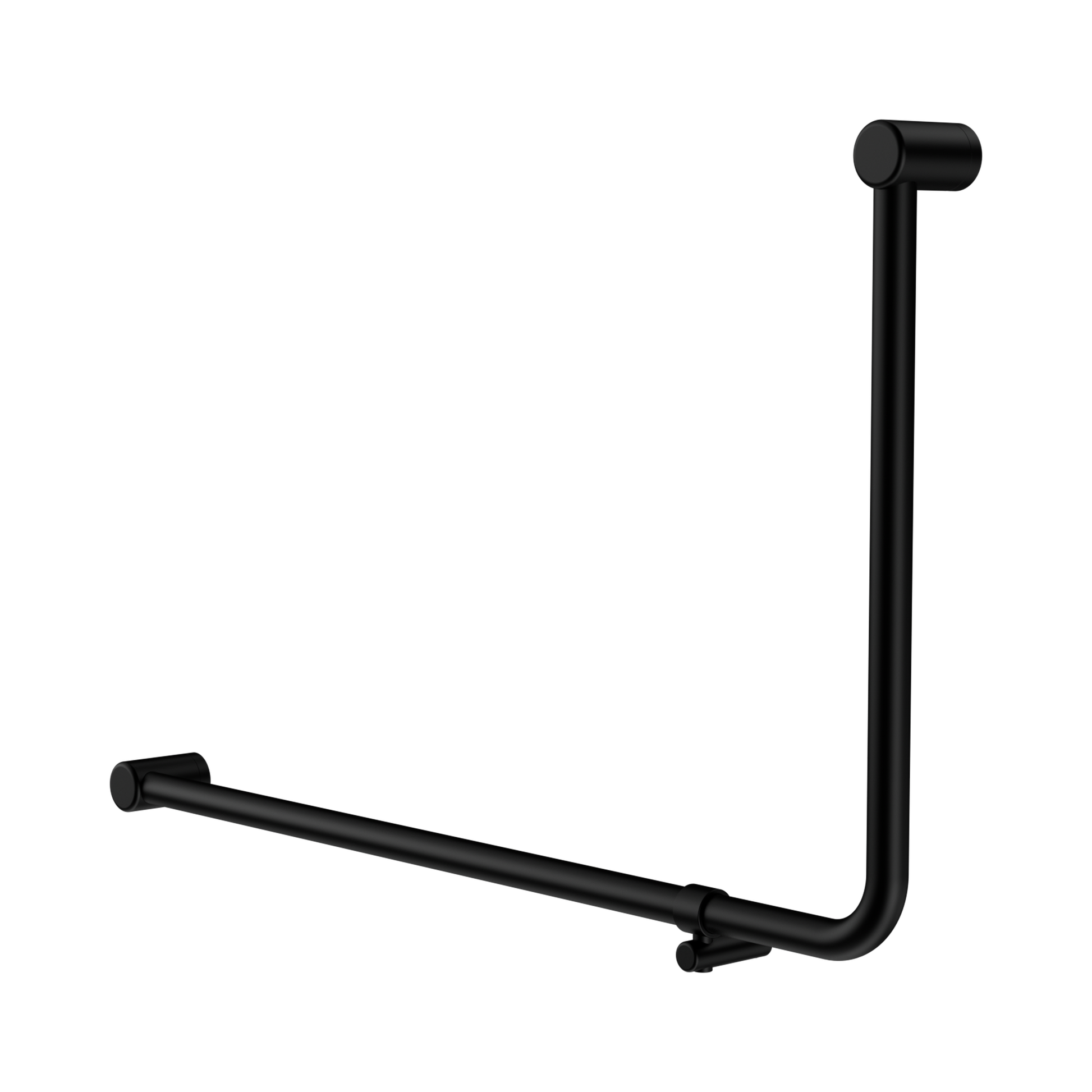Nero Mecca Care 32mm DDA Accessible Toilet 90 Degree Bent Tube Grab Rail 600X1000mm, Matte Black