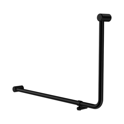Nero Mecca Care 32mm DDA Accessible Toilet 90 Degree Bent Tube Grab Rail 600X1000mm, Matte Black