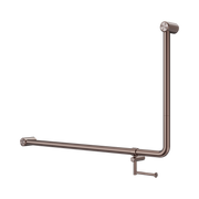 Nero Mecca Care 32mm DDA Accessible Toilet 90 Degree Bent Tube Grab Rail 600X1000mm With Toilet Roll Holder, Brushed Bronze