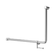 Nero Mecca Care 32mm DDA Accessible Toilet 90 Degree Bent Tube Grab Rail 600X1000mm With Toilet Roll Holder, Chrome