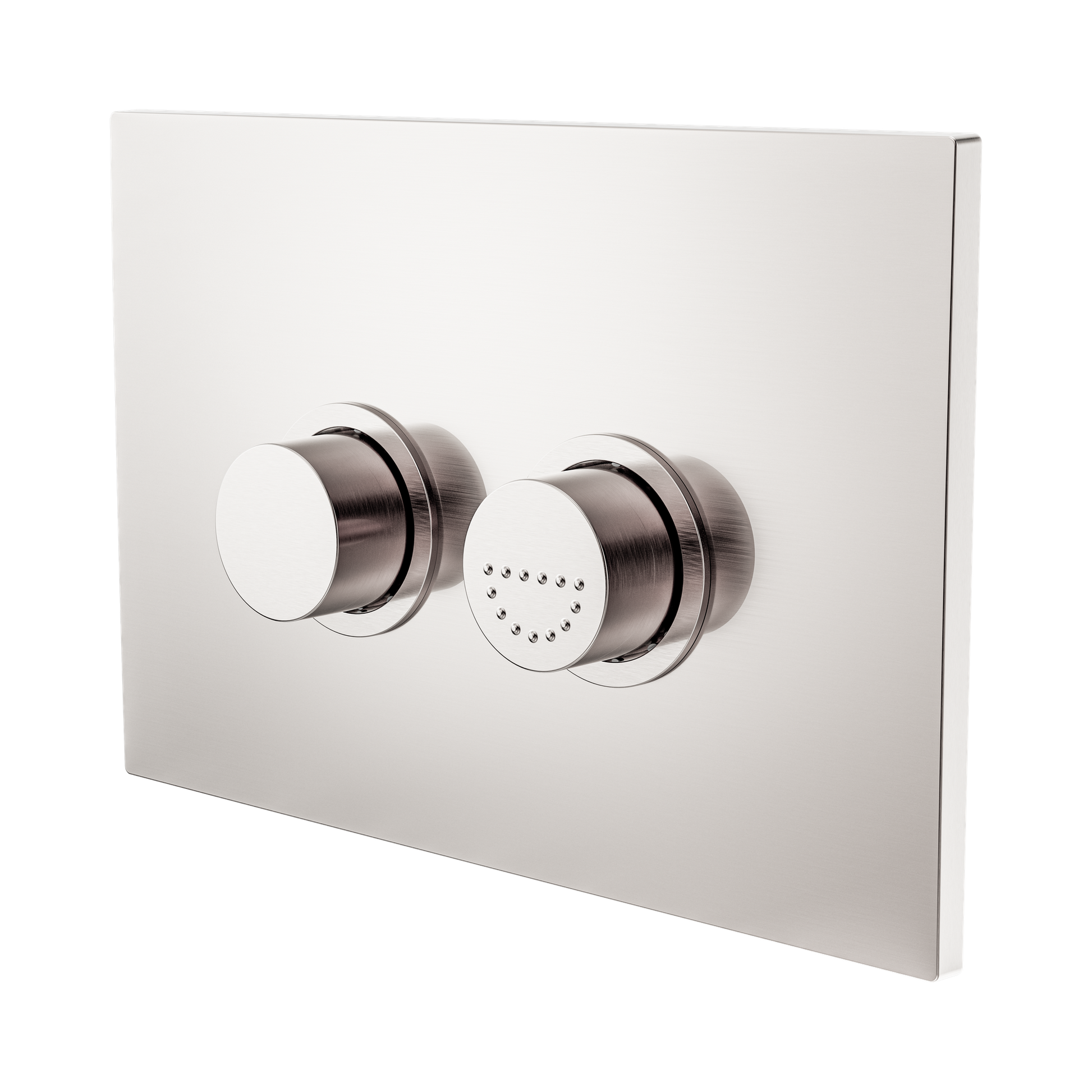Nero Mecca Care Raised Disabled Care Pneumatic Flush Buttons Plate DDA Accessible Toilet Compliant, Brushed Nickel