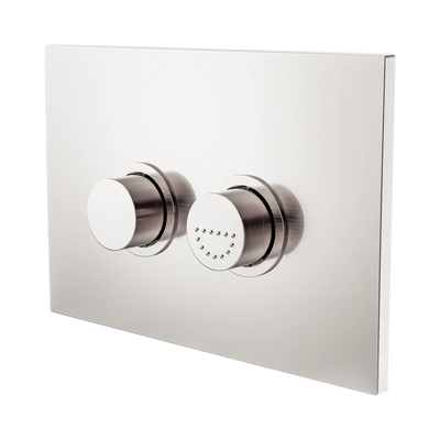 Nero Mecca Care Raised Disabled Care Pneumatic Flush Buttons Plate DDA Accessible Toilet Compliant, Brushed Nickel