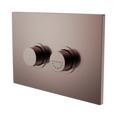Nero Mecca Care Raised Disabled Care Pneumatic Flush Buttons Plate DDA Accessible Toilet Compliant, Brushed Bronze