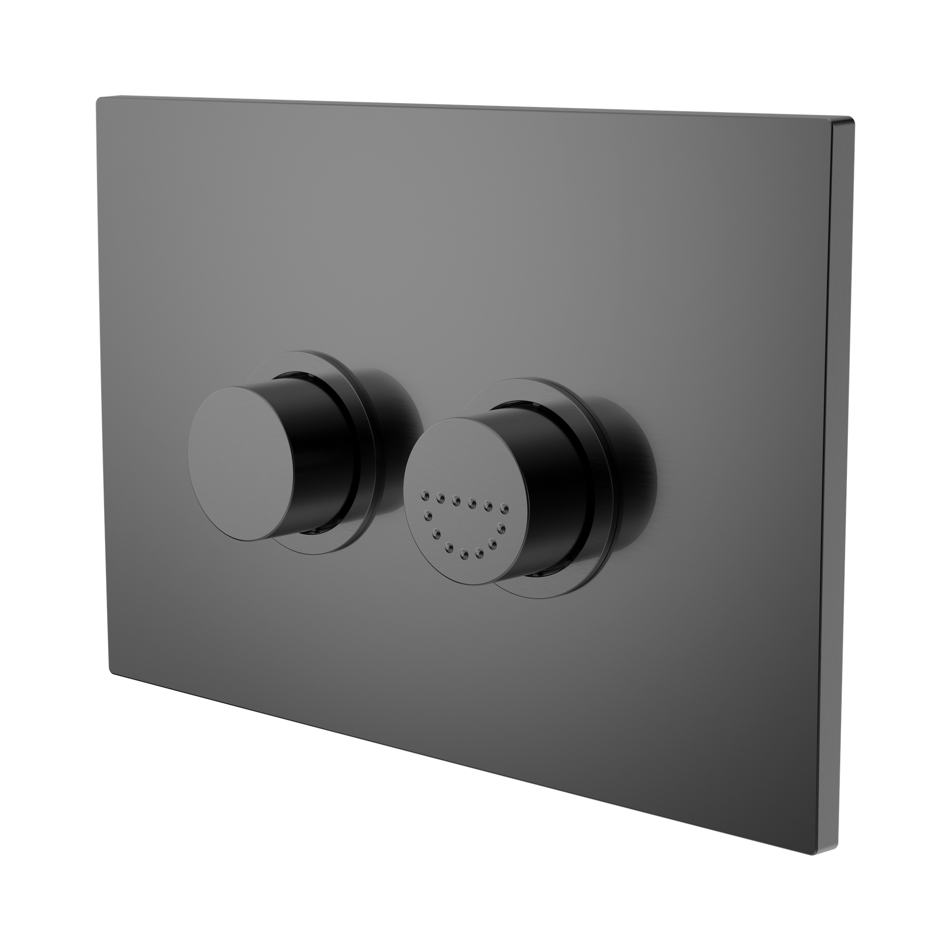 Nero Mecca Care Raised Disabled Care Pneumatic Flush Buttons Plate DDA Accessible Toilet Compliant, Gun Metal