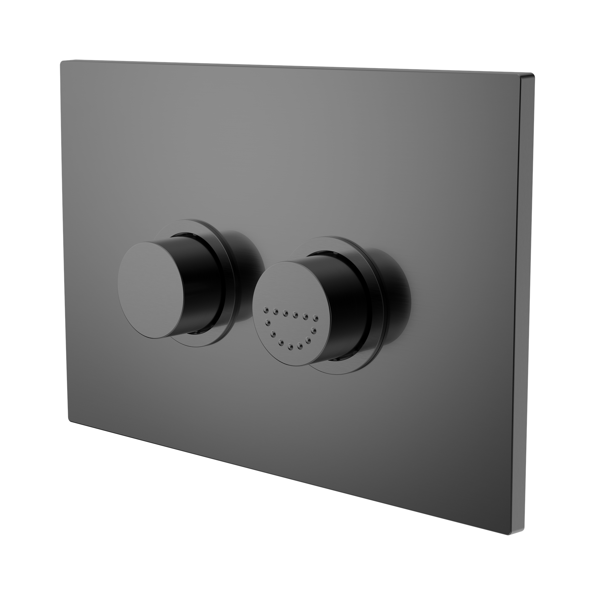 Nero Mecca Care Raised Disabled Care Pneumatic Flush Buttons Plate DDA Accessible Toilet Compliant, Gun Metal