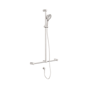 Nero Mecca Care 32mm T Bar Grab Rail And Adjustable Shower Set 1100X750mm, Brushed Nickel