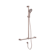 Nero Mecca Care 32mm T Bar Grab Rail And Adjustable Shower Set 1100X750mm, Brushed Bronze