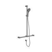 Nero Mecca Care 32mm T Bar Grab Rail And Adjustable Shower Set 1100X750mm, Gun Metal