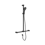 Nero Mecca Care 32mm T Bar Grab Rail And Adjustable Shower Set 1100X750mm, Matte Black