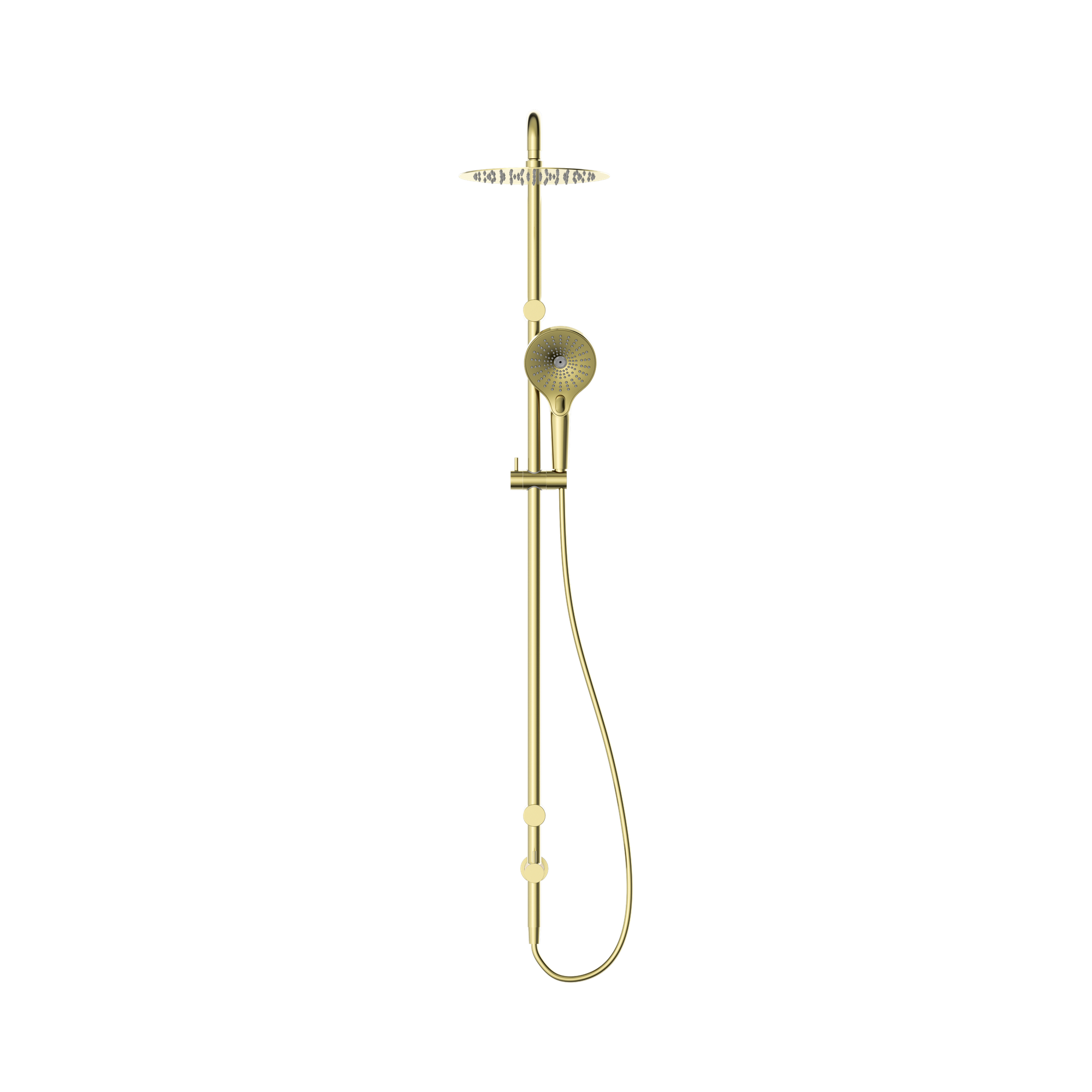 Nero Mecca Care 25mm Grab Rail 900mm Twin Shower Set, Brushed Gold