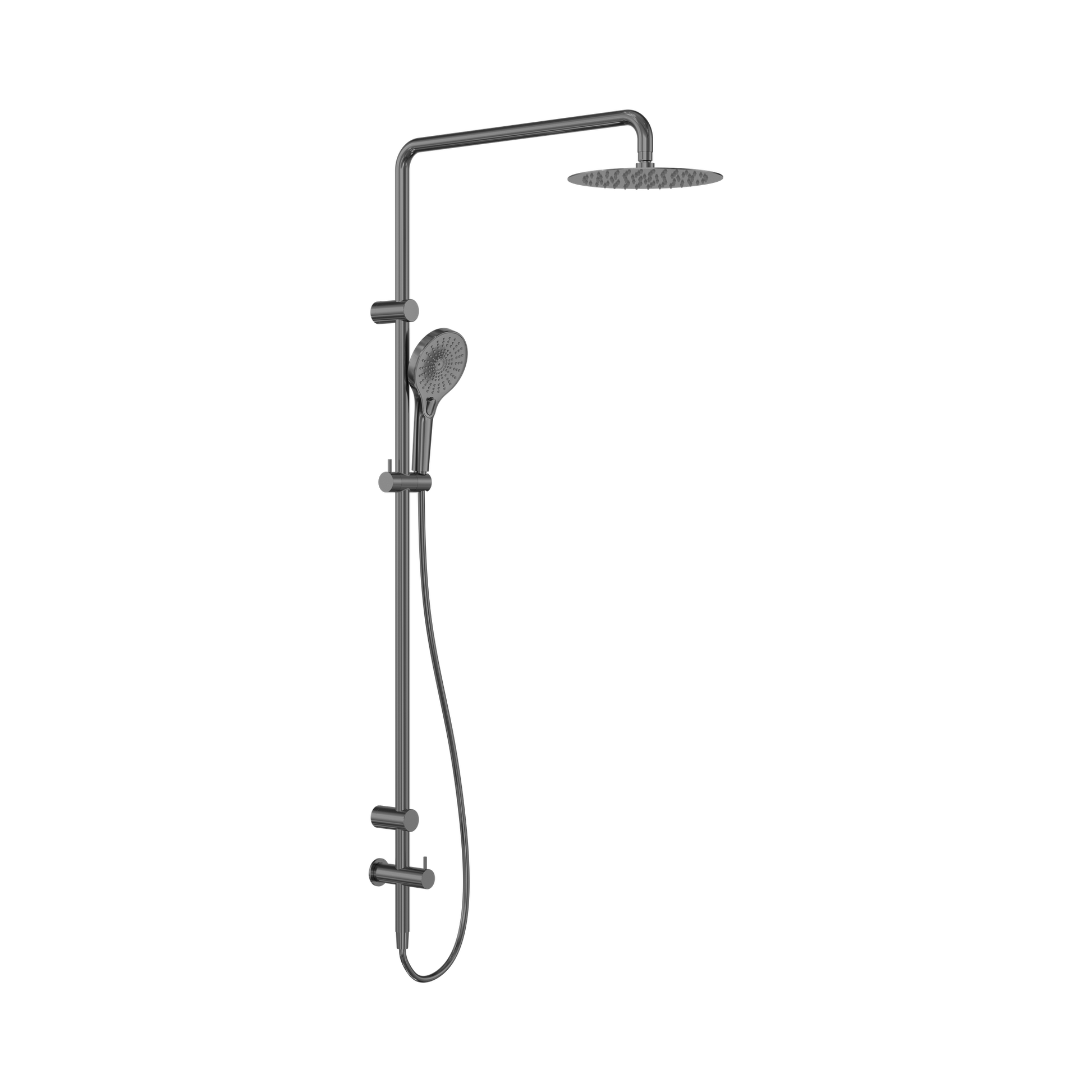 Nero Mecca Care 25mm Grab Rail 900mm Twin Shower Set, Gun Metal