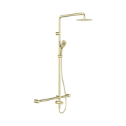 Nero Mecca Care 32mm T Bar Grab Rail 1100x750mm Twin Shower Set, Brushed Gold