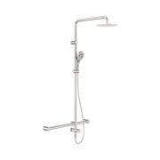 Nero Mecca Care 32mm T Bar Grab Rail 1100x750mm Twin Shower Set, Brushed Nickel