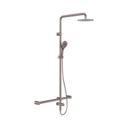 Nero Mecca Care 32mm T Bar Grab Rail 1100x750mm Twin Shower Set, Brushed Bronze