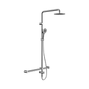 Nero Mecca Care 32mm T Bar Grab Rail 1100x750mm Twin Shower Set, Chrome