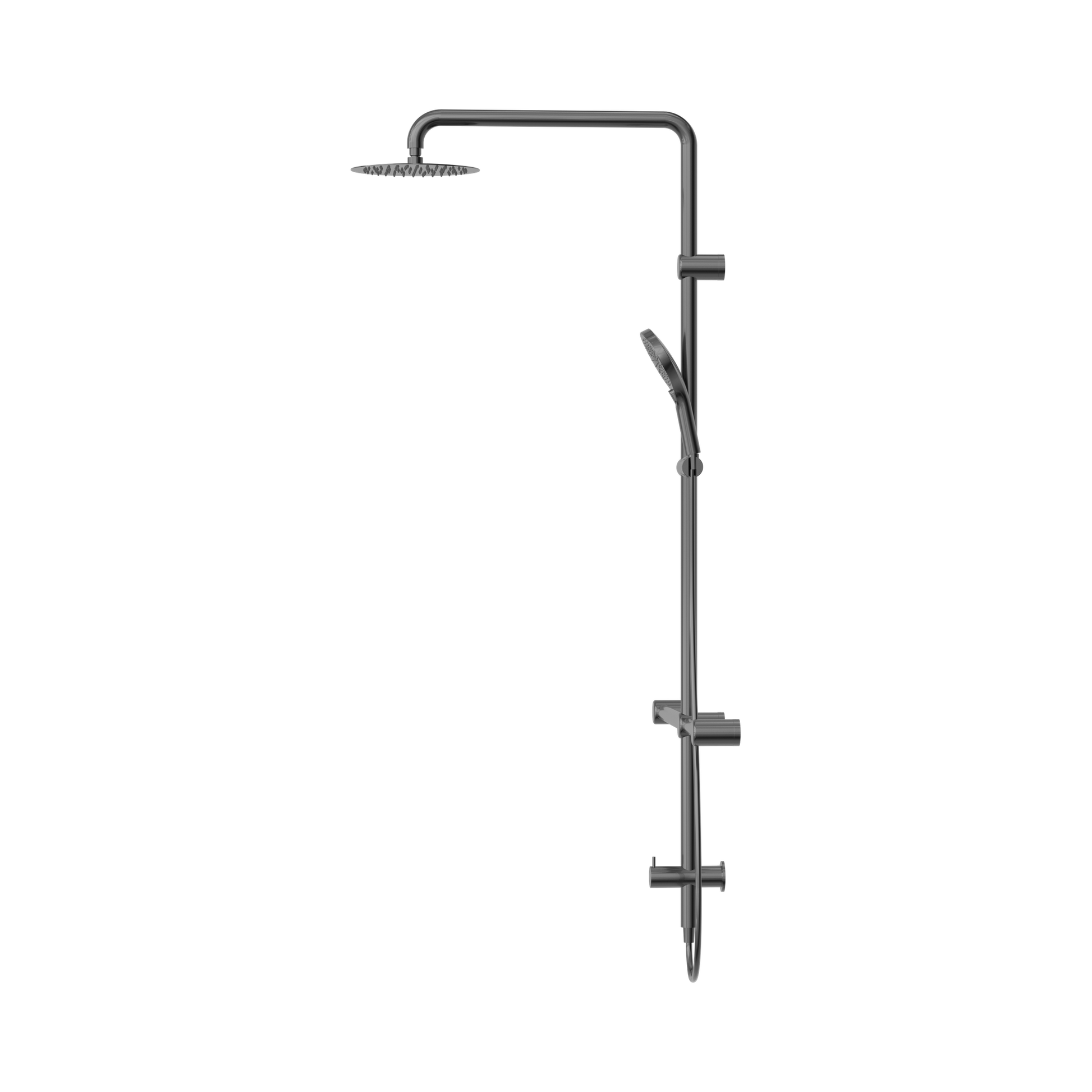 Nero Mecca Care 32mm T Bar Grab Rail 1100x750mm Twin Shower Set, Gun Metal