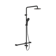 Nero Mecca Care 32mm T Bar Grab Rail 1100x750mm Twin Shower Set, Matte Black