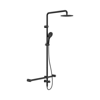 Nero Mecca Care 32mm T Bar Grab Rail 1100x750mm Twin Shower Set, Matte Black