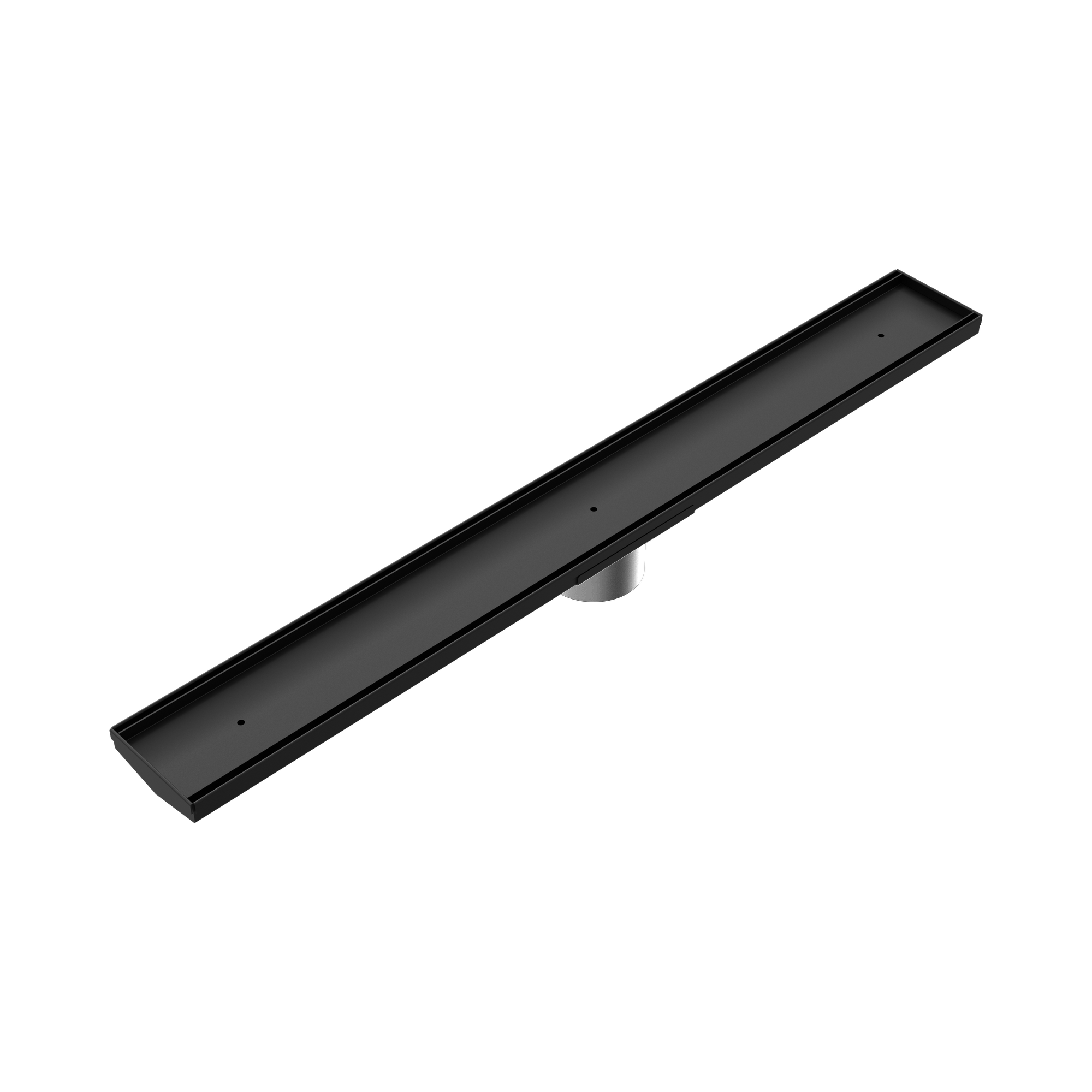 Nero Tile Insert V Channel 900x106mm Floor Grate 90mm Outlet, Matte Black
