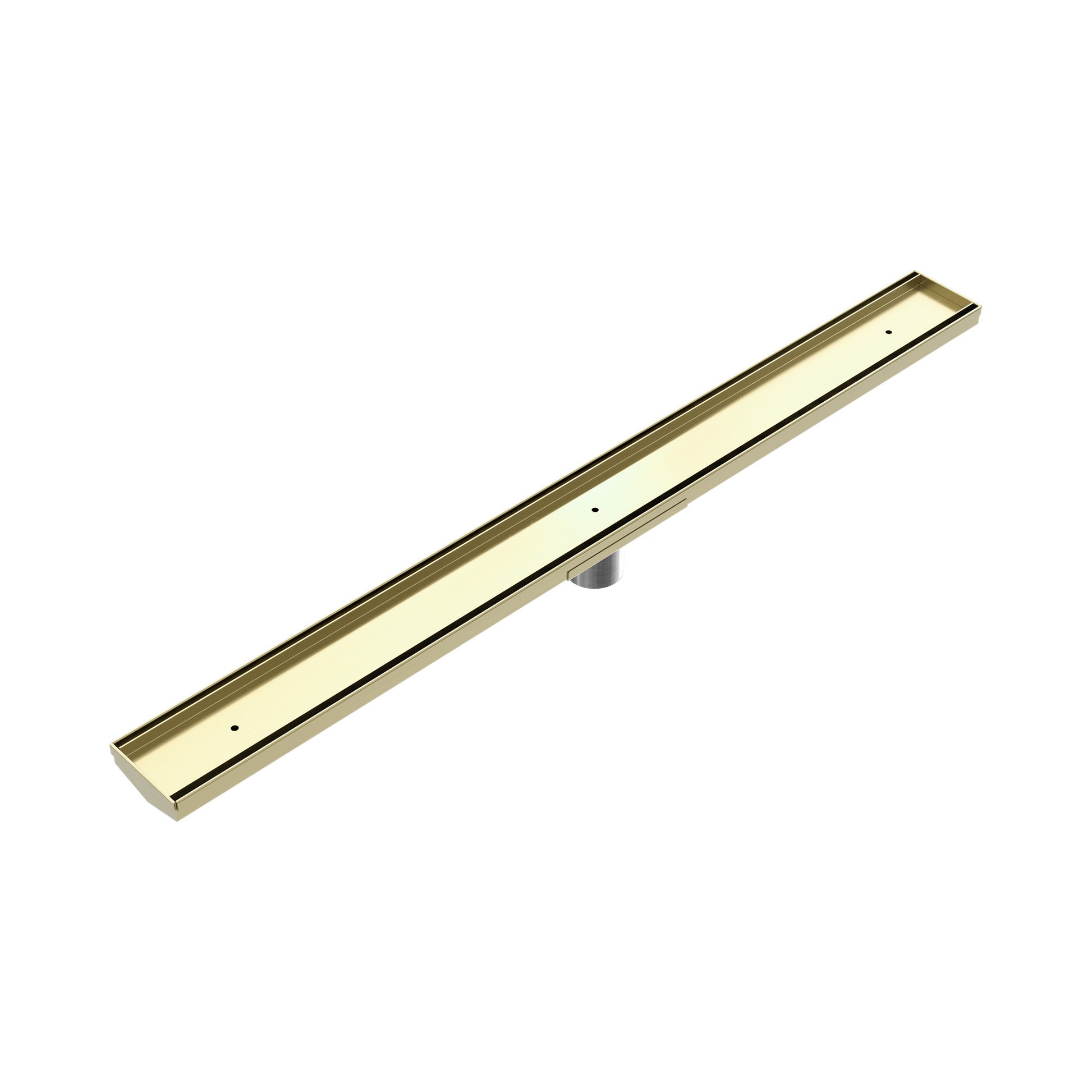 Nero Tile Insert V Channel 900x82mm Floor Grate 50mm Outlet, Brushed Gold