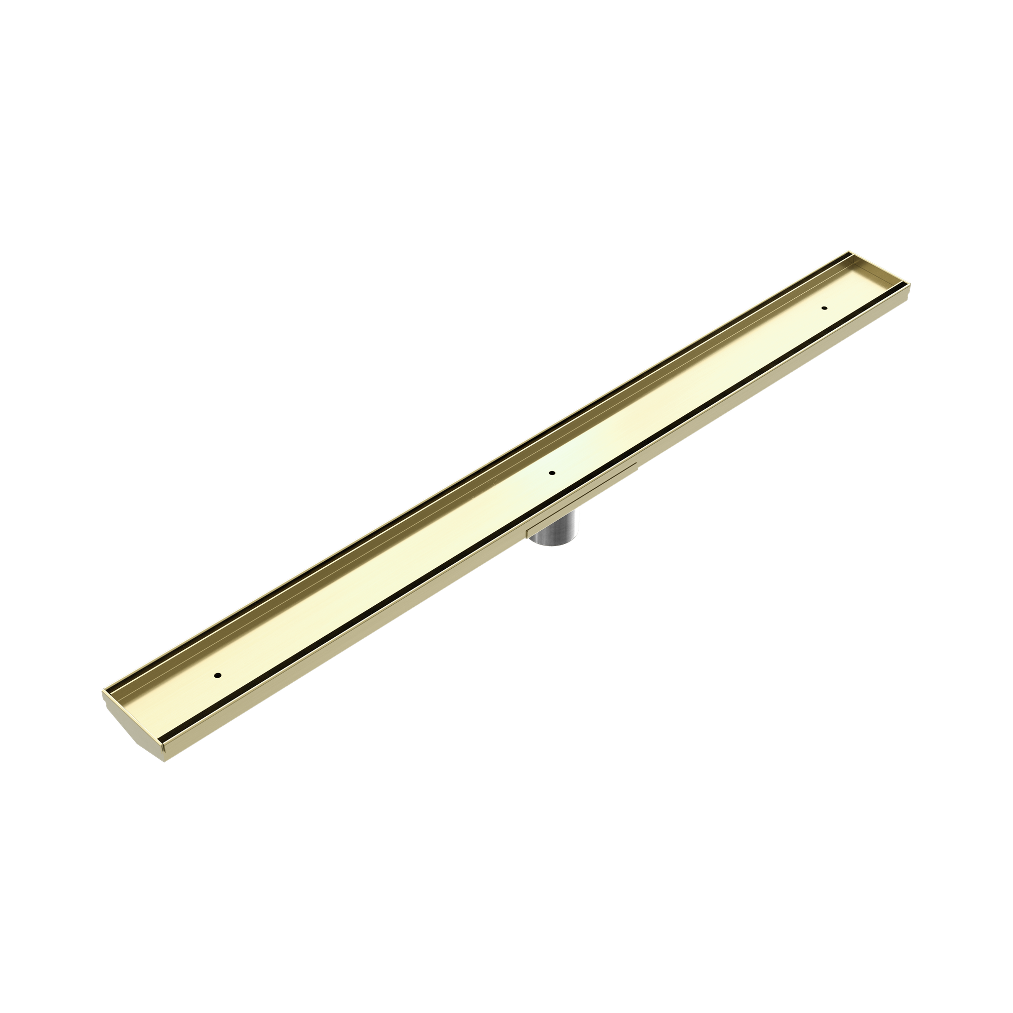Nero Tile Insert V Channel 900x82mm Floor Grate 50mm Outlet, Brushed Gold