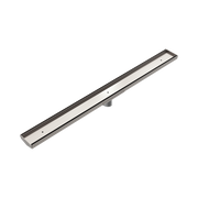 Nero Tile Insert V Channel 900x82mm Floor Grate 50mm Outlet, Brushed Nickel