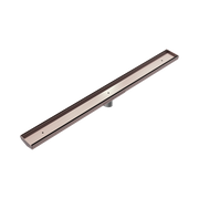 Nero Tile Insert V Channel 900x82mm Floor Grate 50mm Outlet, Brushed Bronze
