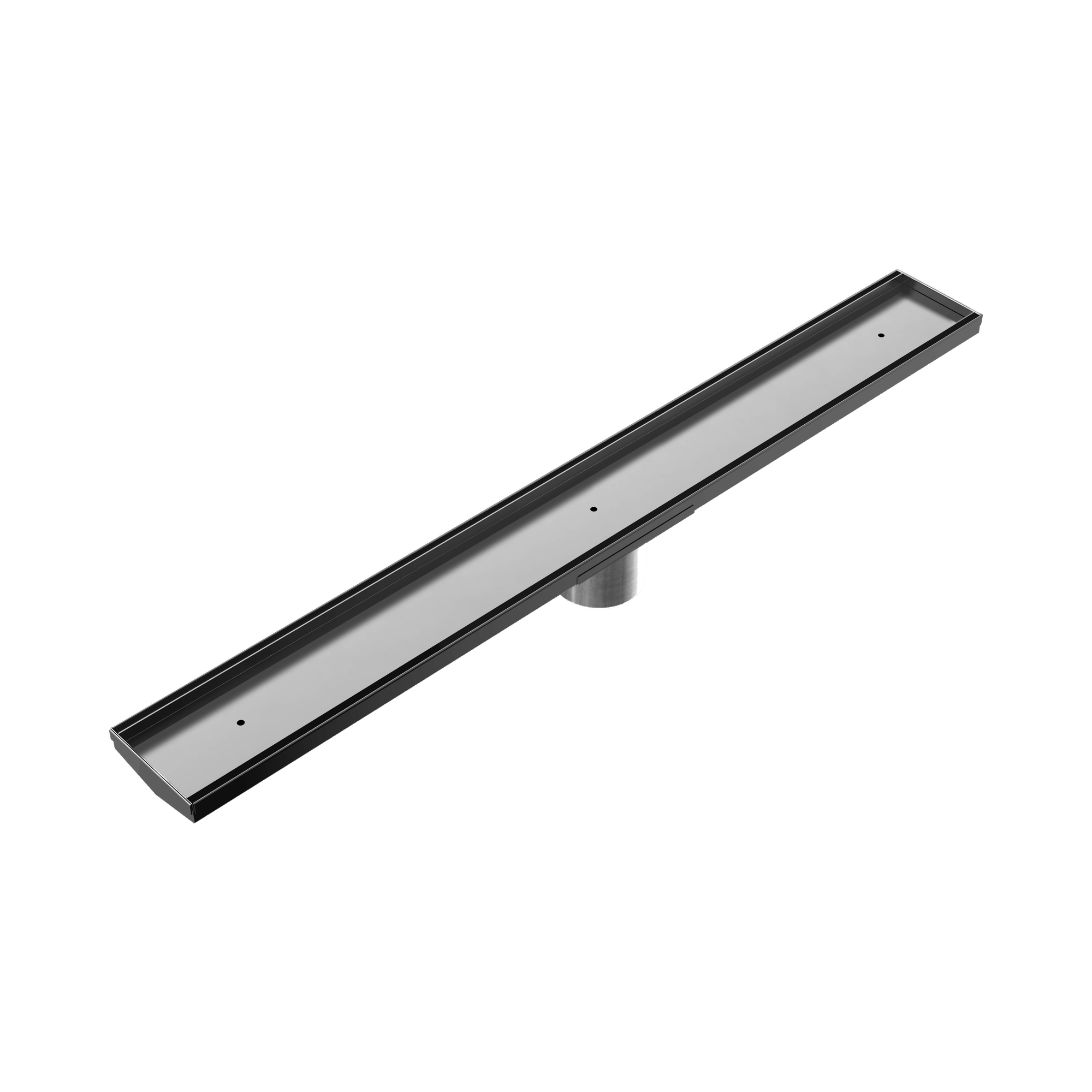 Nero Tile Insert V Channel 900x106mm Floor Grate 80mm Outlet, Gun Metal