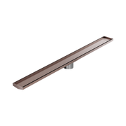 Nero Tile Insert V Channel 1200x106mm Floor Grate 90mm Outlet, Brushed Bronze