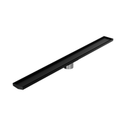 Nero Tile Insert V Channel 1200x106mm Floor Grate 90mm Outlet, Matte Black