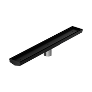 Nero Tile Insert V Channel 600x82mm Floor Grate 50mm Outlet, Matte Black
