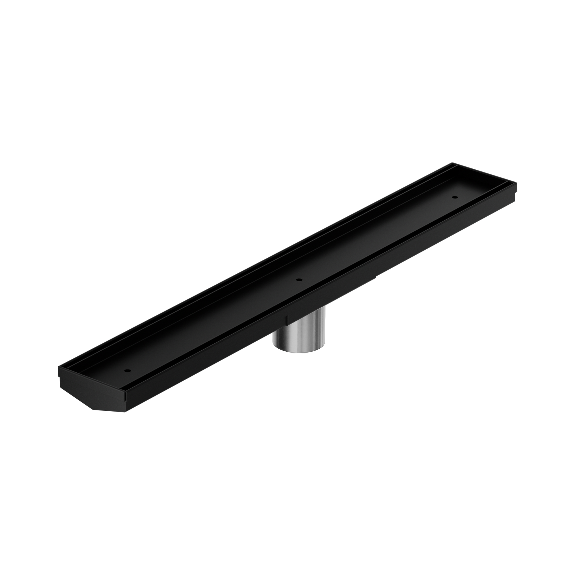 Nero Tile Insert V Channel 600x82mm Floor Grate 50mm Outlet, Matte Black