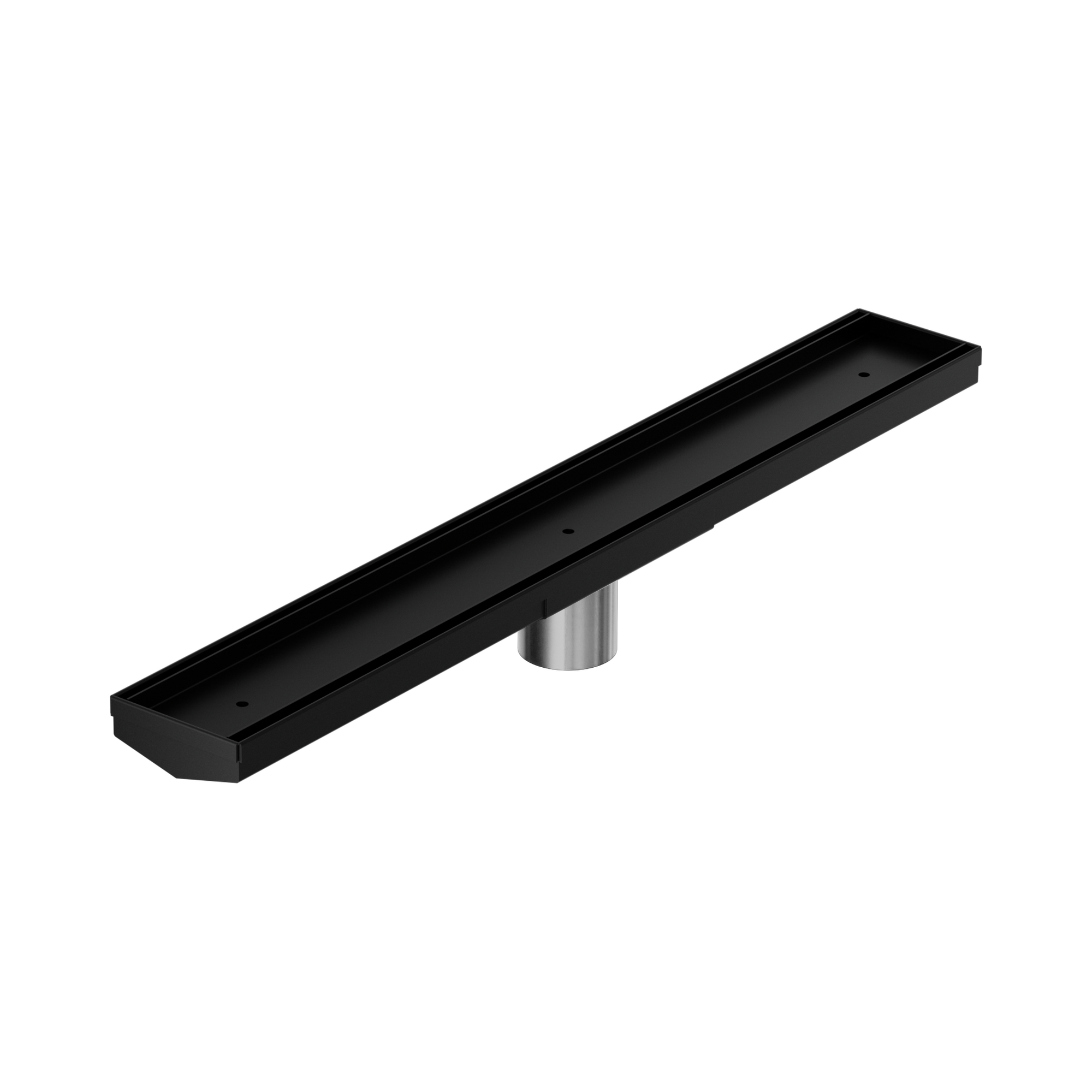Nero Tile Insert V Channel 600x82mm Floor Grate 50mm Outlet, Matte Black