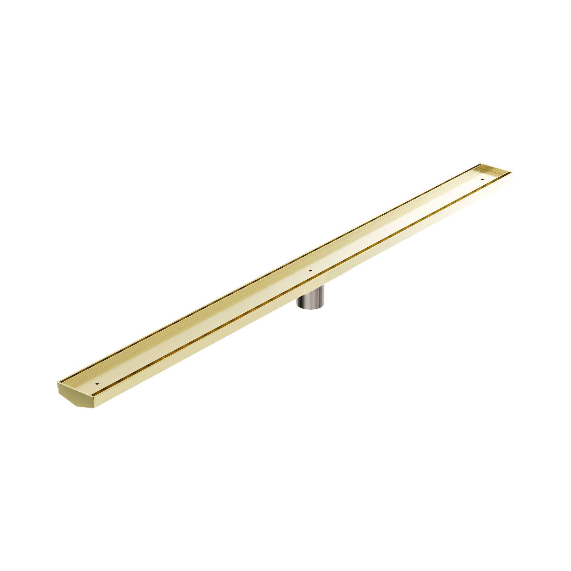 Nero Tile Insert V Channel 1200x82mm Floor Grate 50mm Outlet, Brushed Gold