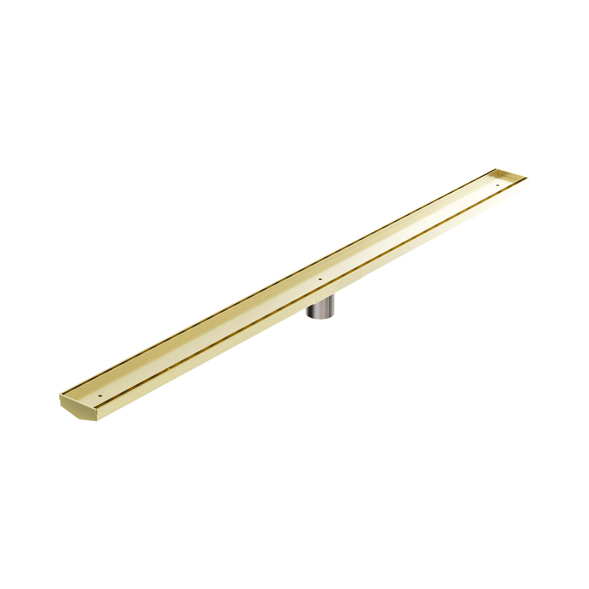 Nero Tile Insert V Channel 1200x82mm Floor Grate 50mm Outlet, Brushed Gold