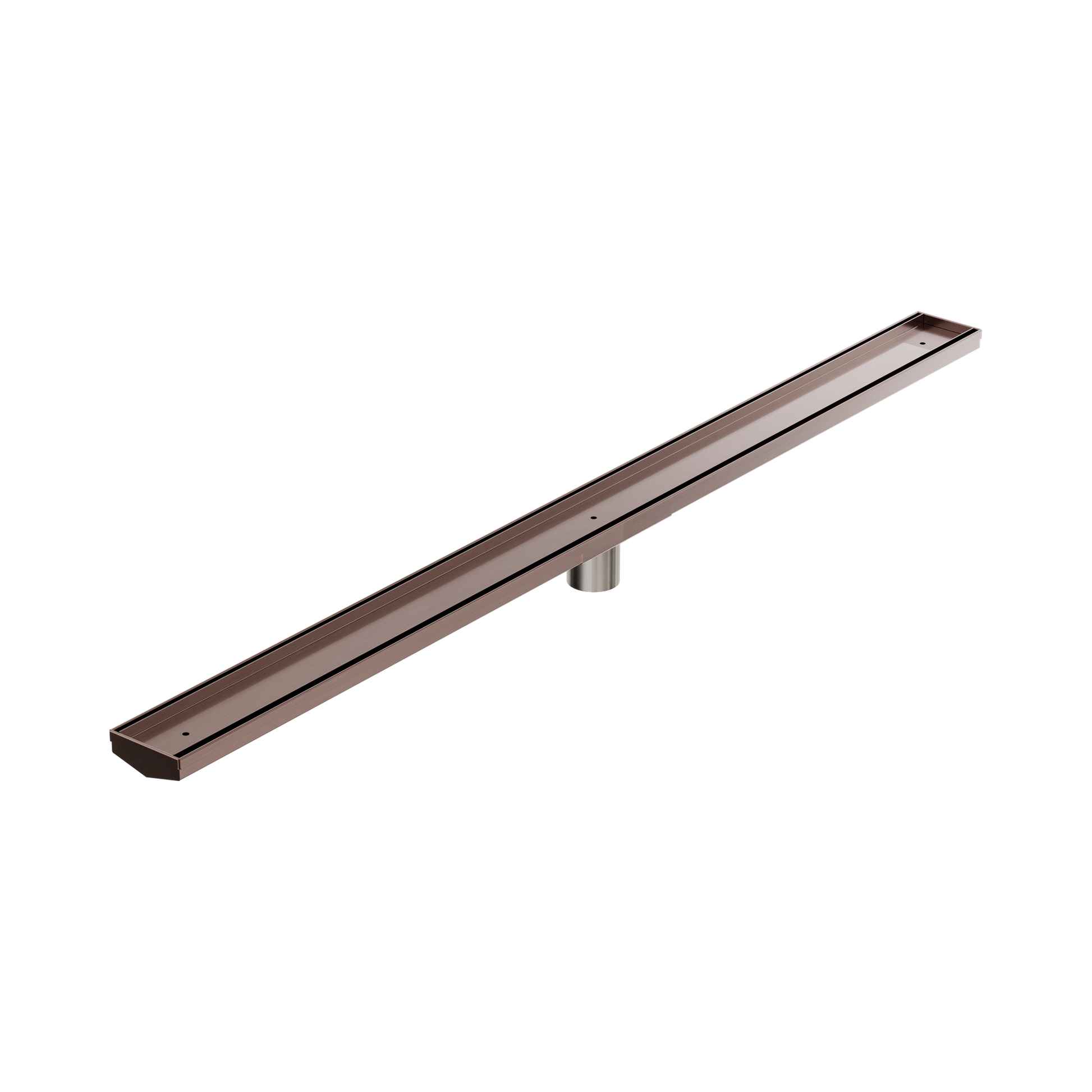 Nero Tile Insert V Channel 1200x82mm Floor Grate 50mm Outlet, Brushed Bronze