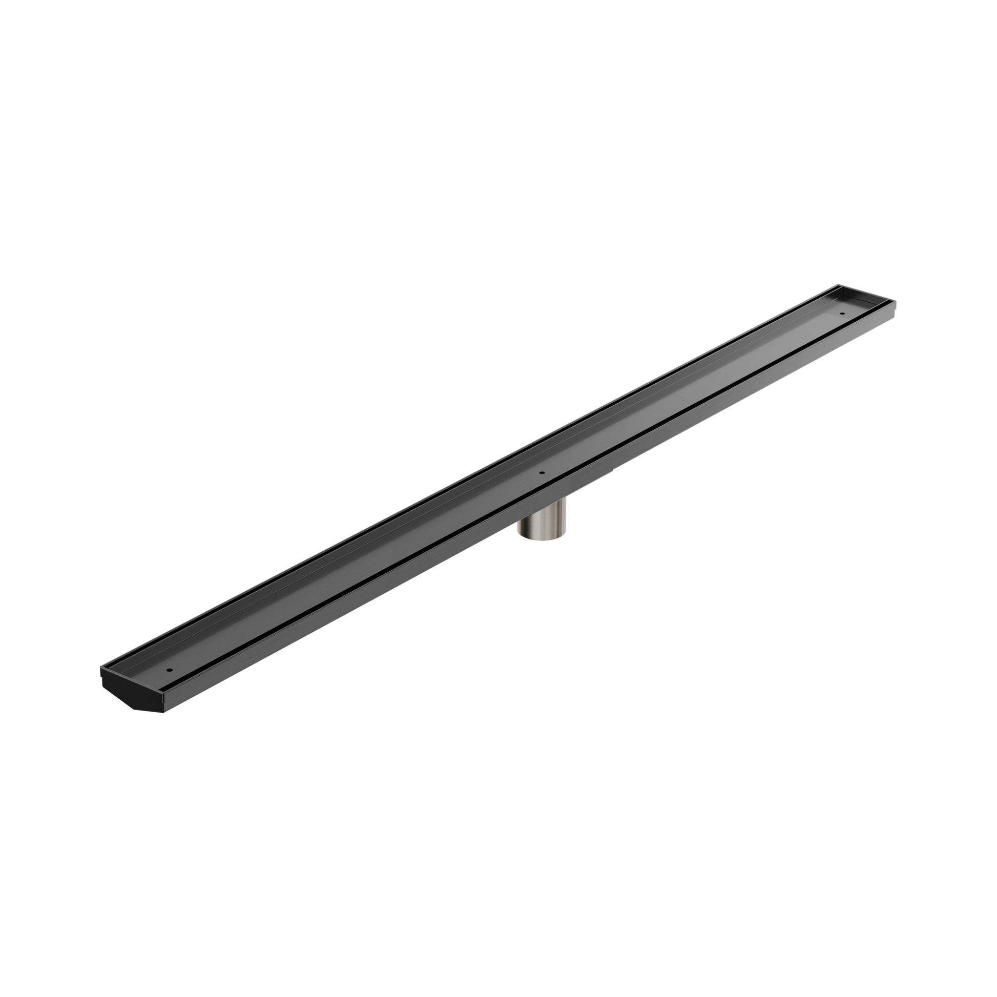 Nero Tile Insert V Channel 1200x82mm Floor Grate 50mm Outlet, Gun Metal