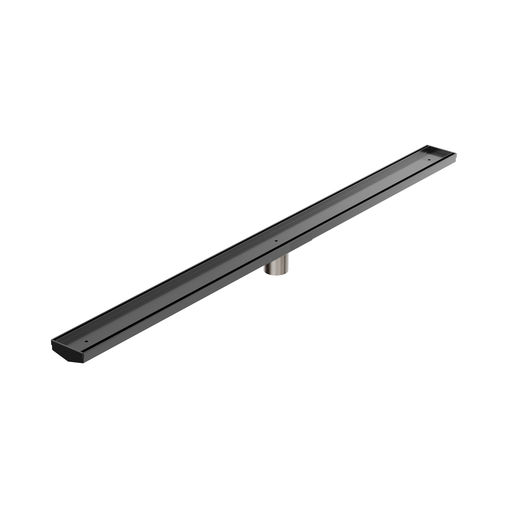 Nero Tile Insert V Channel 1200x82mm Floor Grate 50mm Outlet, Gun Metal