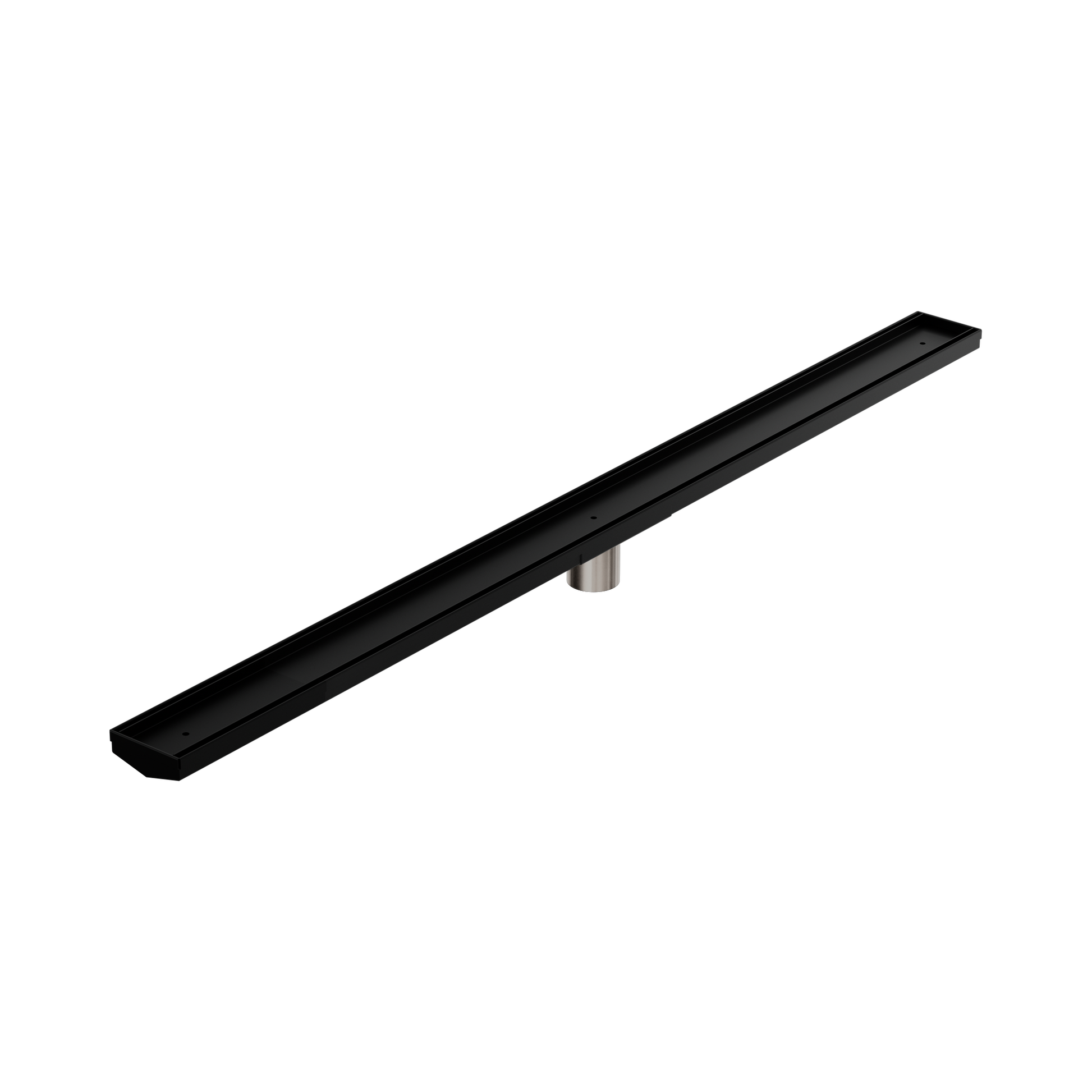 Nero Tile Insert V Channel 1200x82mm Floor Grate 50mm Outlet, Matte Black