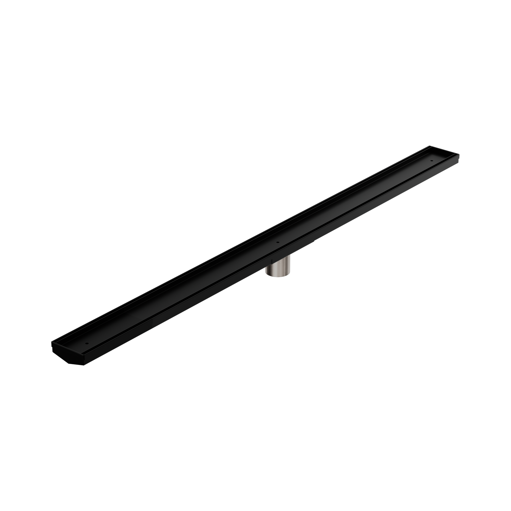 Nero Tile Insert V Channel 1200x82mm Floor Grate 50mm Outlet, Matte Black