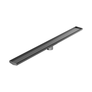 Nero Tile Insert V Channel 1200x106mm Floor Grate 80mm Outlet, Gun Metal