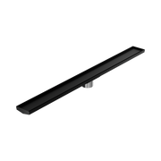 Nero Tile Insert V Channel 1200x106mm Floor Grate 80mm Outlet, Matte Black