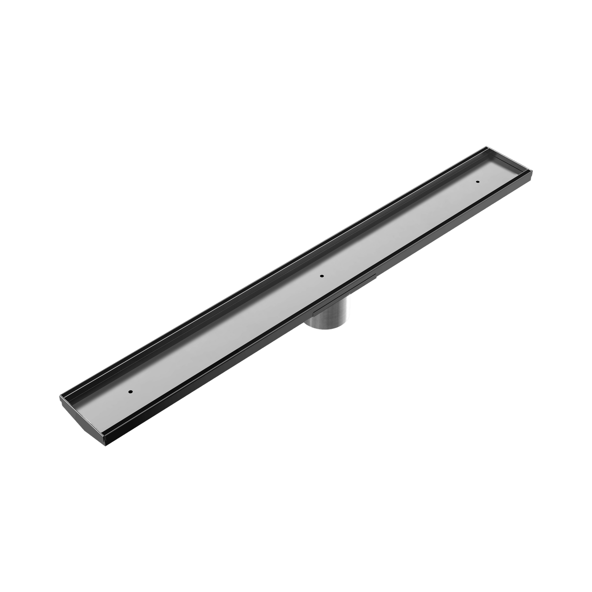 Nero Tile Insert V Channel 800x106mm Floor Grate 90mm Outlet, Gun Metal