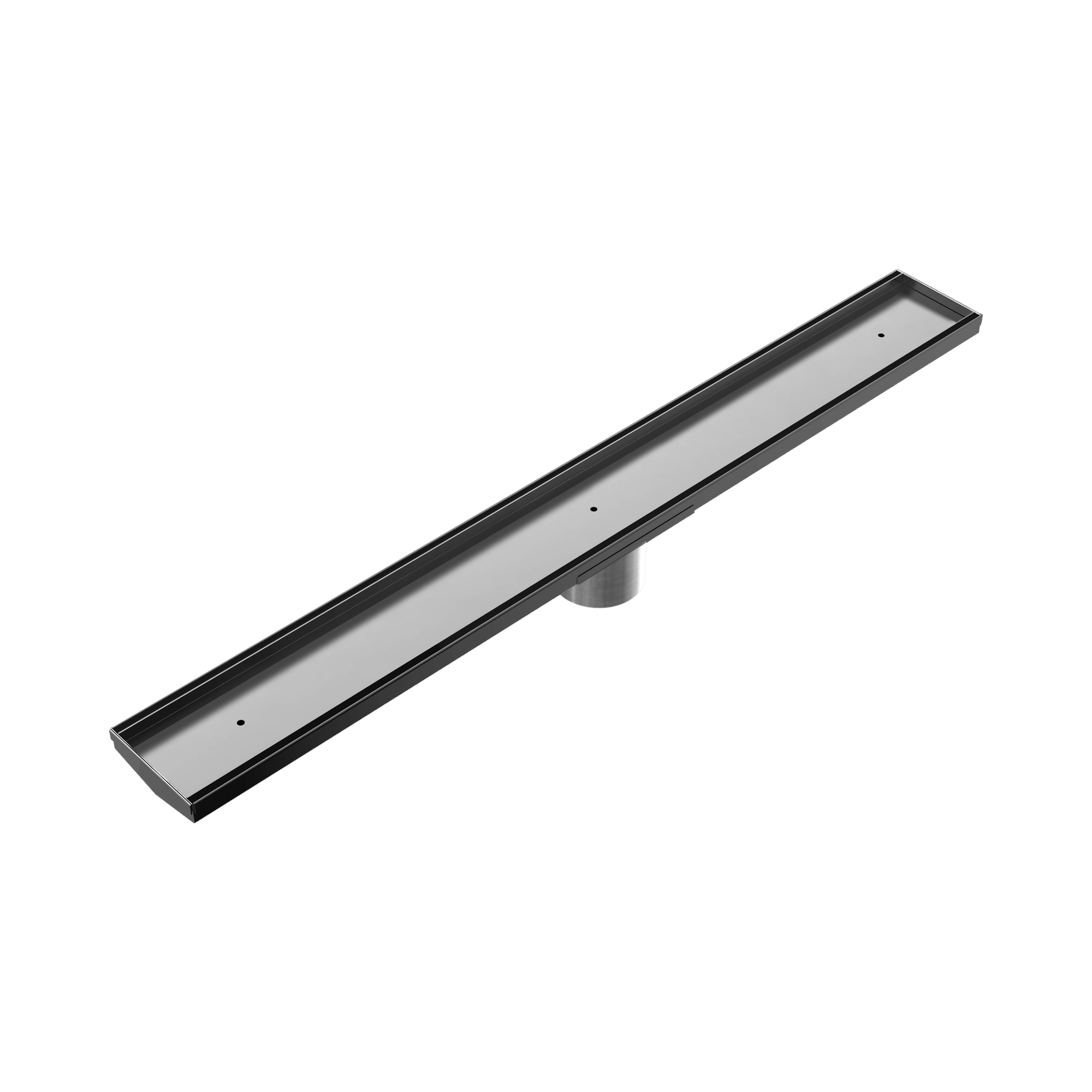 Nero Tile Insert V Channel 800x106mm Floor Grate 90mm Outlet, Gun Metal