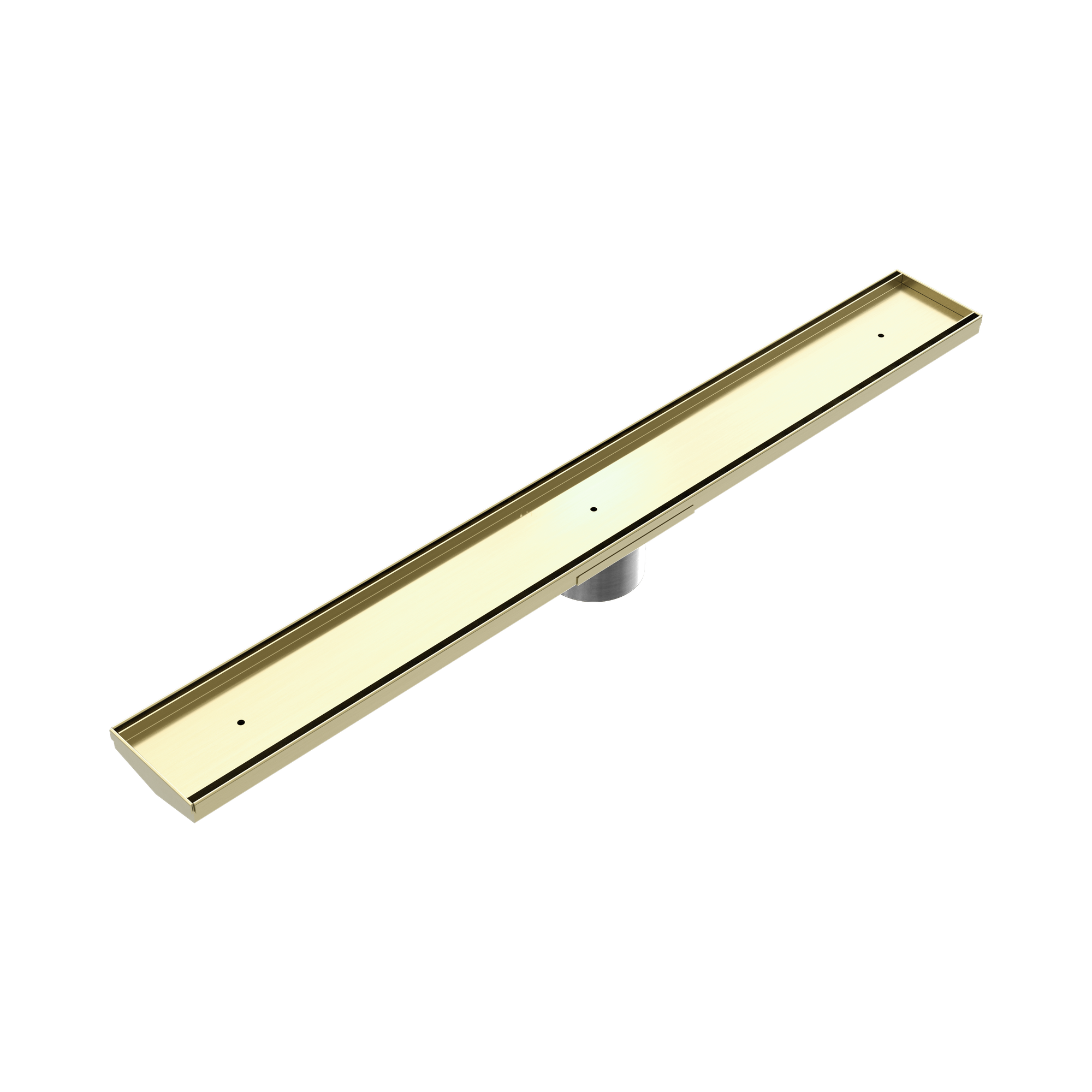 Nero Tile Insert V Channel 800x82mm Floor Grate 50mm Outlet, Brushed Gold