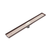 Nero Tile Insert V Channel 800x82mm Floor Grate 50mm Outlet, Brushed Bronze